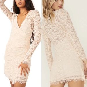 Free people lace long sleeve sexy lil mini dress large nwt women’s new